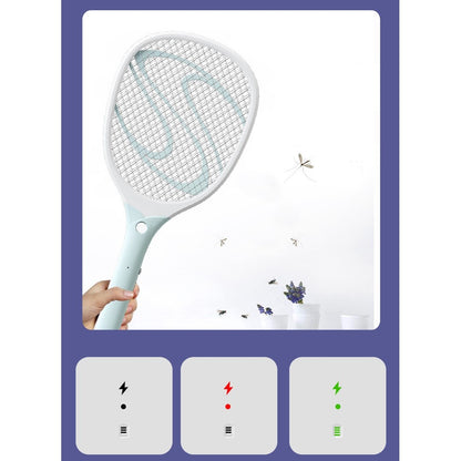 Paleta Electrica pentru Tantari, Muste sau Insecte LED, Flippy, Reincarcabila, Incarcare USB, Plastic, Casa si Gradina, Anti-insecte, Alb-Albastru-8