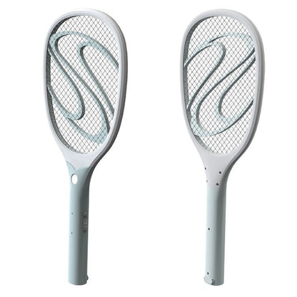 Paleta Electrica pentru Tantari, Muste sau Insecte LED, Flippy, Reincarcabila, Incarcare USB, Plastic, Casa si Gradina, Anti-insecte, Alb-Albastru-10