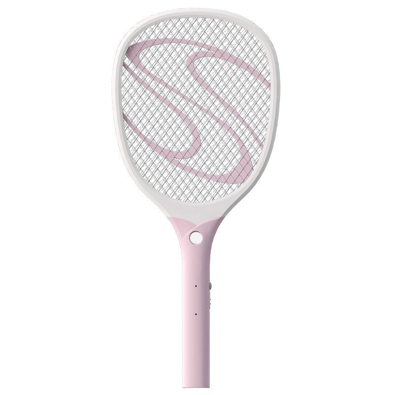 Paleta Electrica pentru Tantari, Muste sau Insecte LED, Flippy, Reincarcabila, Incarcare USB, Plastic, Casa si Gradina, Anti-insecte, Alb-Roz-0
