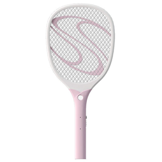 Paleta Electrica pentru Tantari, Muste sau Insecte LED, Flippy, Reincarcabila, Incarcare USB, Plastic, Casa si Gradina, Anti-insecte, Alb-Roz-0
