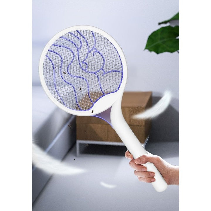 Paleta Electrica pentru Tantari, Muste si Tantari 2in1, Flippy, Reincarcabila, Incarcare USB, 2600V, Plastic, Casa si Gradina, Anti-insecte, Stand, 23x51 cm, Alb-5