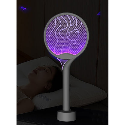 Paleta Electrica pentru Tantari, Muste si Tantari 2in1, Flippy, Reincarcabila, Incarcare USB, 2600V, Plastic, Casa si Gradina, Anti-insecte, Stand, 23x51 cm, Gri-3