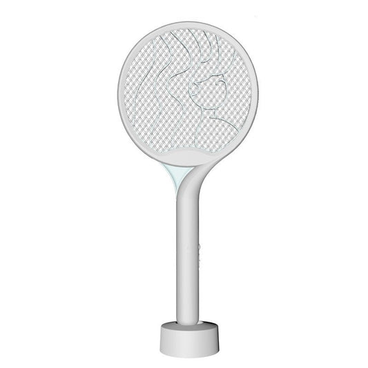 Paleta Electrica pentru Tantari, Muste si Tantari 2in1, Flippy, Reincarcabila, Incarcare USB, 2600V, Plastic, Casa si Gradina, Anti-insecte, Stand, 23x51 cm, Gri-0