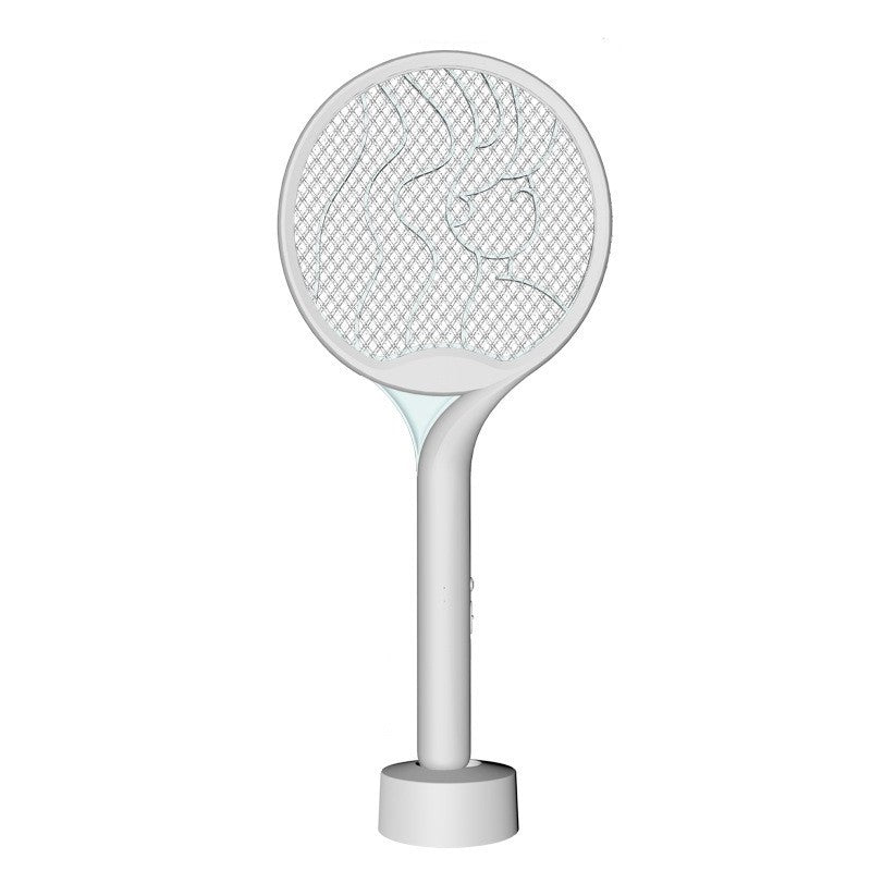 Paleta Electrica pentru Tantari, Muste si Tantari 2in1, Flippy, Reincarcabila, Incarcare USB, 2600V, Plastic, Casa si Gradina, Anti-insecte, Stand, 23x51 cm, Gri-0