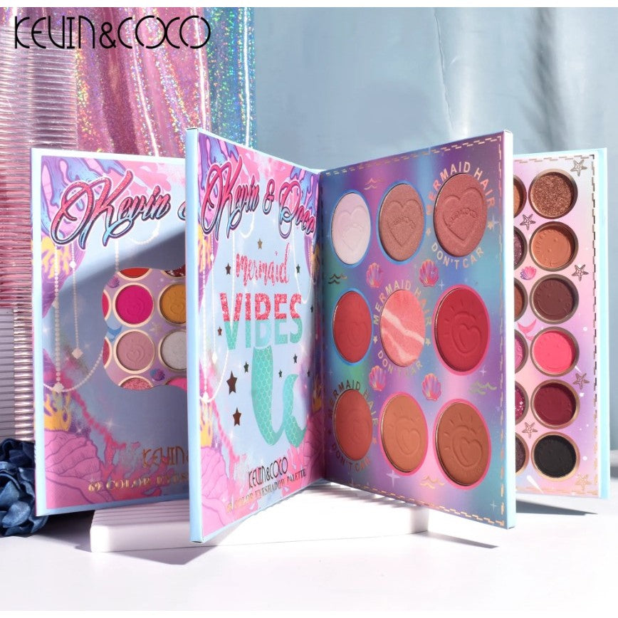 Paleta farduri Kevin&Coco, 69 nuante, blush, iluminator, conturing, deschidere tip carte, 18.6 x 16.5 cm, 97 g, multicolor-3
