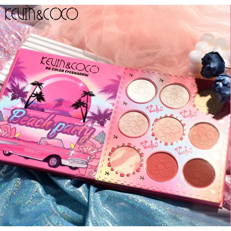 Paleta farduri Kevin&Coco, 69 nuante, blush, iluminator, conturing, deschidere tip carte, 18.6 x 16.5 cm, 97 g, multicolor, model 2-2