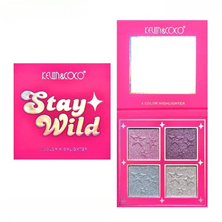 Paleta Iluminatoare, KEVIN&amp;COCO, 4 Culori Stay Wild, 12.2 x 12.2 x 0.9 cm-3