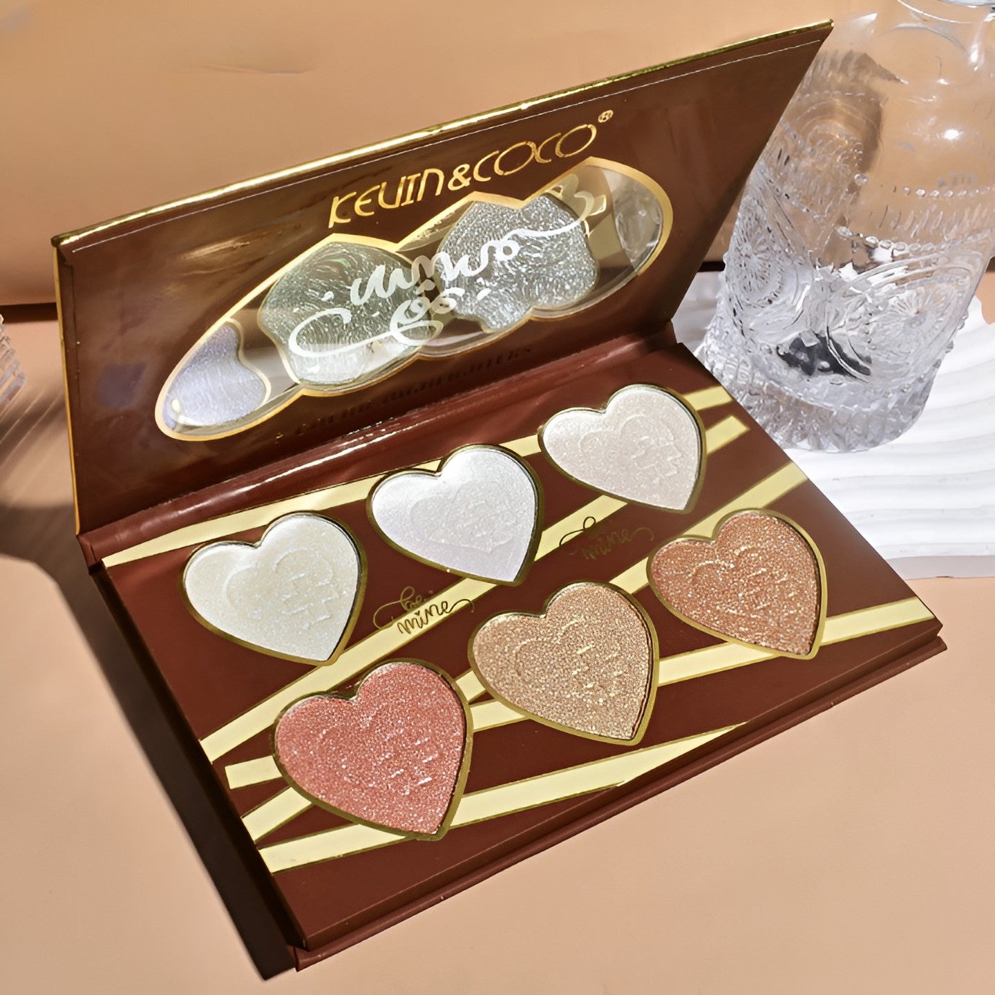 Paleta Iluminatoare, Kevin & Coco, 6 Nuante, Be Mine, Culori Calde, Dreptunghiulara, 140 g, Valabilitate 24 Luni, 17.4x11.5x1.3 cm, Varianta A, Nude-4