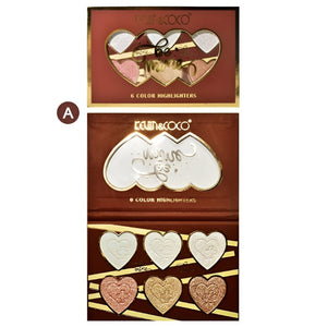 Paleta Iluminatoare, Kevin & Coco, 6 Nuante, Be Mine, Culori Calde, Dreptunghiulara, 140 g, Valabilitate 24 Luni, 17.4x11.5x1.3 cm, Varianta A, Nude-0