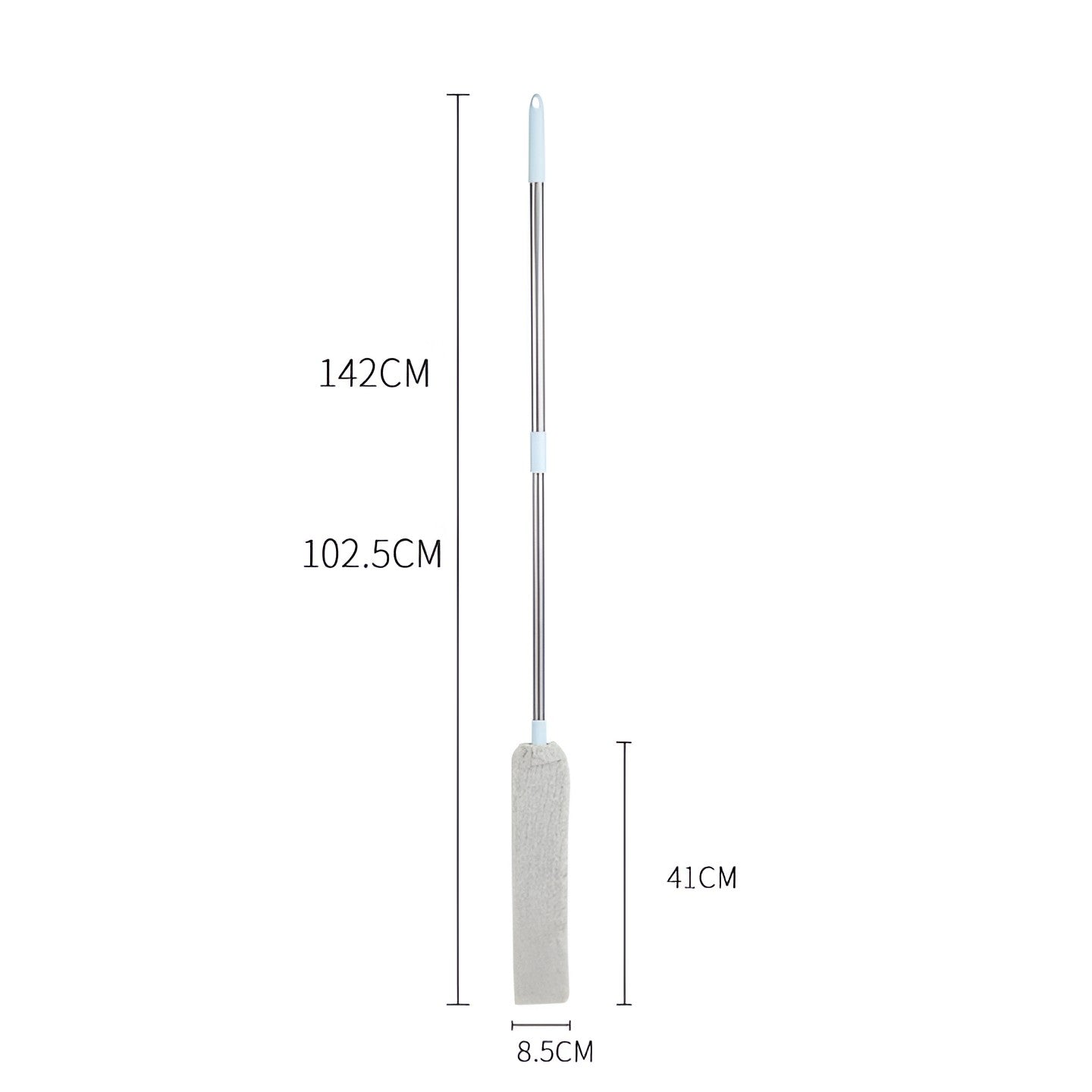 Pamatuf pentru Curatat Praful, Flippy, Model Slim pentru Zone Greu Accesibile, Maner Extensibil, Laveta Microfibra Inclusa, Usor de Curatat, Albastru Gri-2