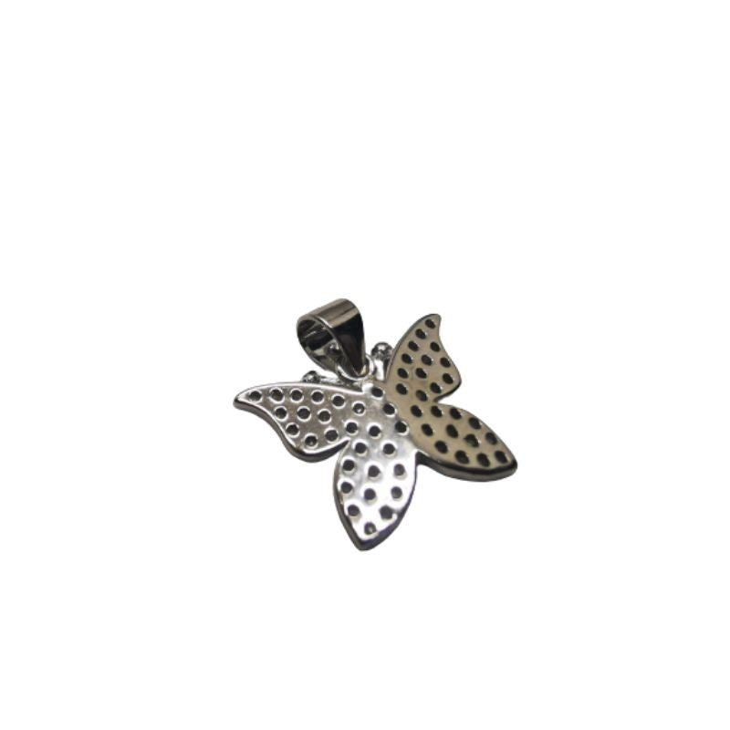 Pandantiv, Jolie Silver, Argint 925, Model Fluture cu Pietre Rodiat, Zirconiu, 18 x 15 mm, 2.3 g-2