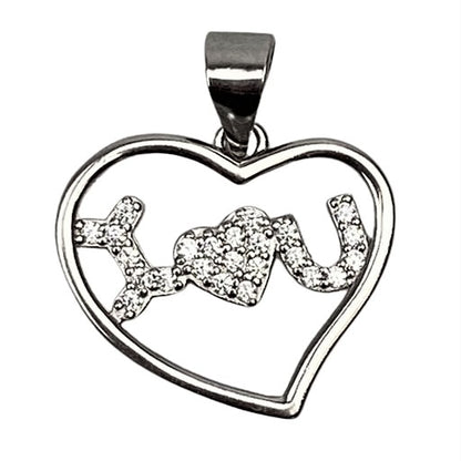 Pandantiv Argint 925 Inima I love u-3