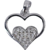 Pandantiv, Jolie Silver, Argint 925, Model Inima in Inima, Pietre Zirconiu, 20 x 15 mm, 1.2 g-0