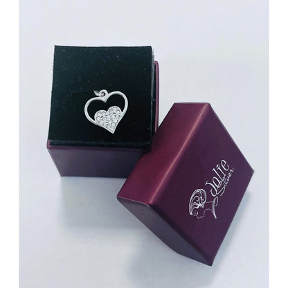 Pandantiv, Jolie Silver, Argint 925, Model Inima in Inima, Pietre Zirconiu, 20 x 15 mm, 1.2 g-4