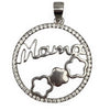 Pandantiv, Jolie Silver, Argint 925, Model Mama (cerc cu flori), Zirconiu, 22 x 22 mm, 3 g-0