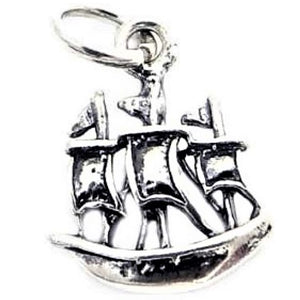 Pandantiv din Argint 925 Jolie Silver, Model Corabie, 18 x 10 mm, 1.1 g-0