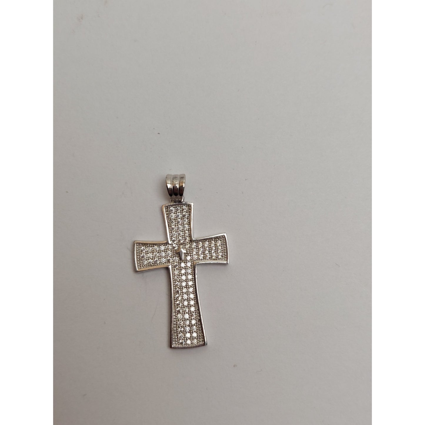 Pandantiv, Jolie Silver, Argint 925, Model Cruce cu Pietre, 2.6 G, 3 x 2 Cm-1