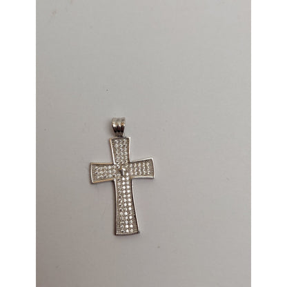Pandantiv, Jolie Silver, Argint 925, Model Cruce cu Pietre, 2.6 G, 3 x 2 Cm-1