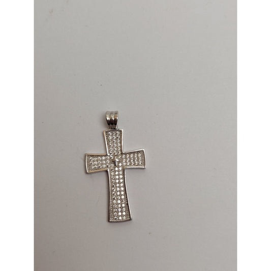 Pandantiv, Jolie Silver, Argint 925, Model Cruce cu Pietre, 2.6 G, 3 x 2 Cm-1