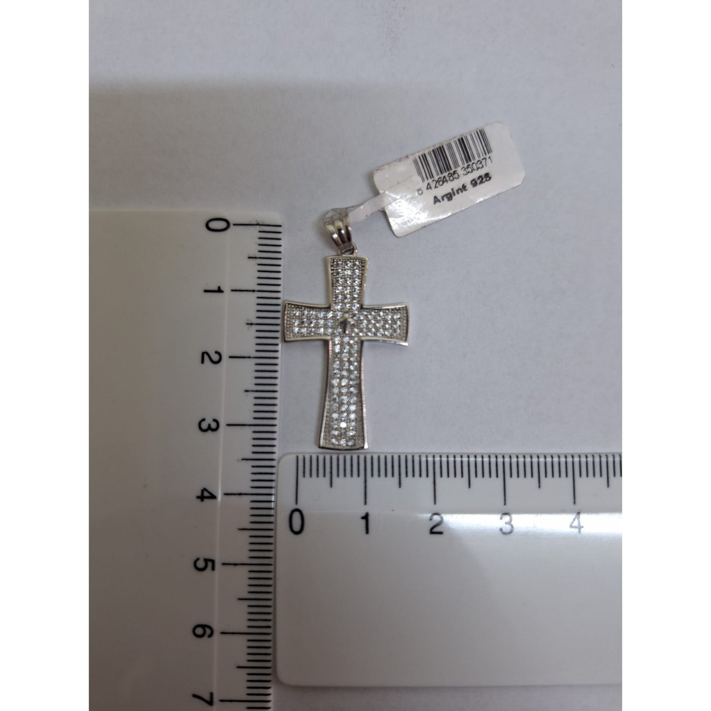 Pandantiv, Jolie Silver, Argint 925, Model Cruce cu Pietre, 2.6 G, 3 x 2 Cm-2