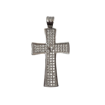 Pandantiv, Jolie Silver, Argint 925, Model Cruce cu Pietre, 2.6 G, 3 x 2 Cm-0