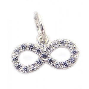 Pandantiv, Jolie Silver, Argint 925, Model Infinit cu Pietre, Model Random, Zirconii, 10 x 12 mm, 0.6 g-0