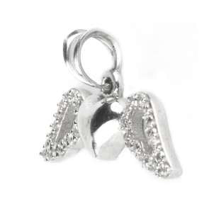 Pandantiv, Jolie Silver, Argint 925, Model Inima cu Aripi, Pietre Zirconiu, 25 x 15 mm, 1.4 g-1