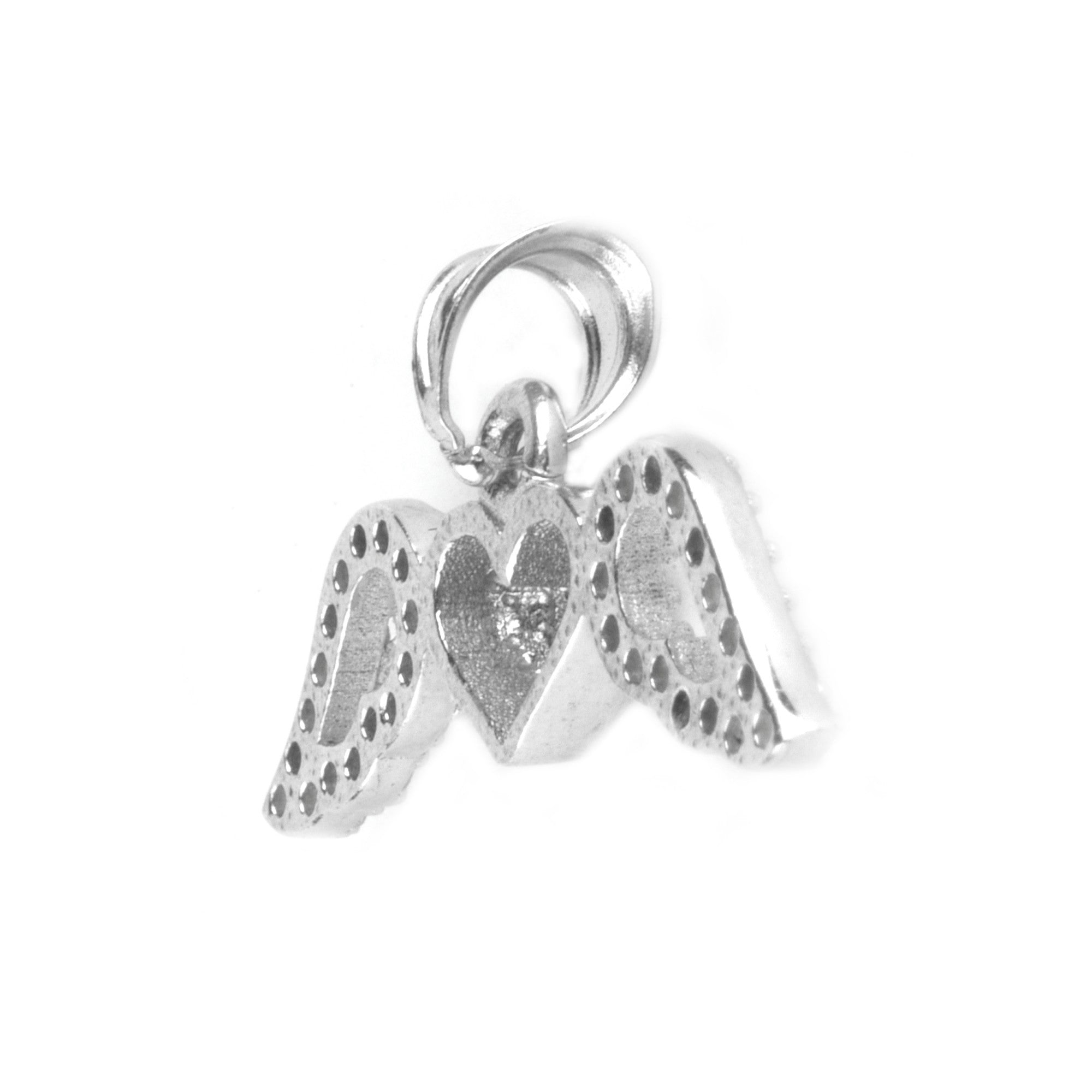 Pandantiv, Jolie Silver, Argint 925, Model Inima cu Aripi, Pietre Zirconiu, 25 x 15 mm, 1.4 g-3