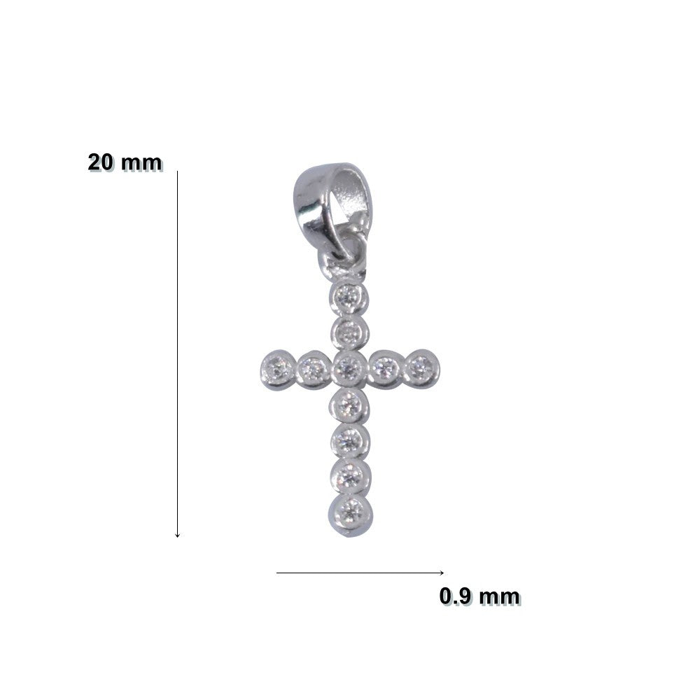 Pandantiv din Argint 925 Jolie Silver, Model Cruce cu Zirconii, 20 x 0.9 mm, 0.5 g-2
