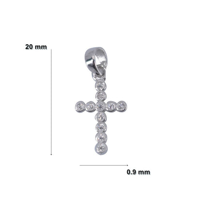 Pandantiv din Argint 925 Jolie Silver, Model Cruce cu Zirconii, 20 x 0.9 mm, 0.5 g-2