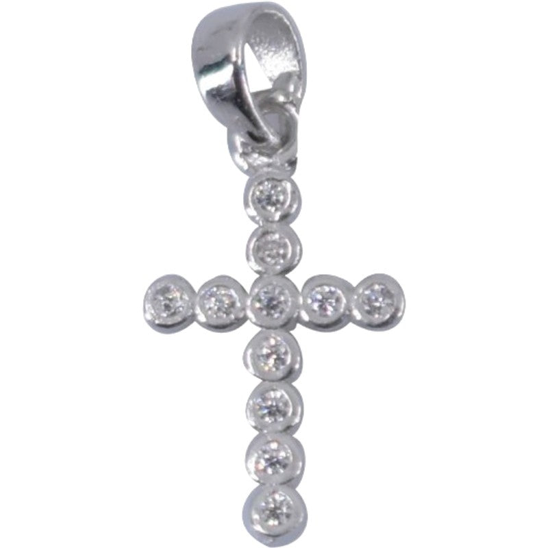 Pandantiv din Argint 925 Jolie Silver, Model Cruce cu Zirconii, 20 x 0.9 mm, 0.5 g-0