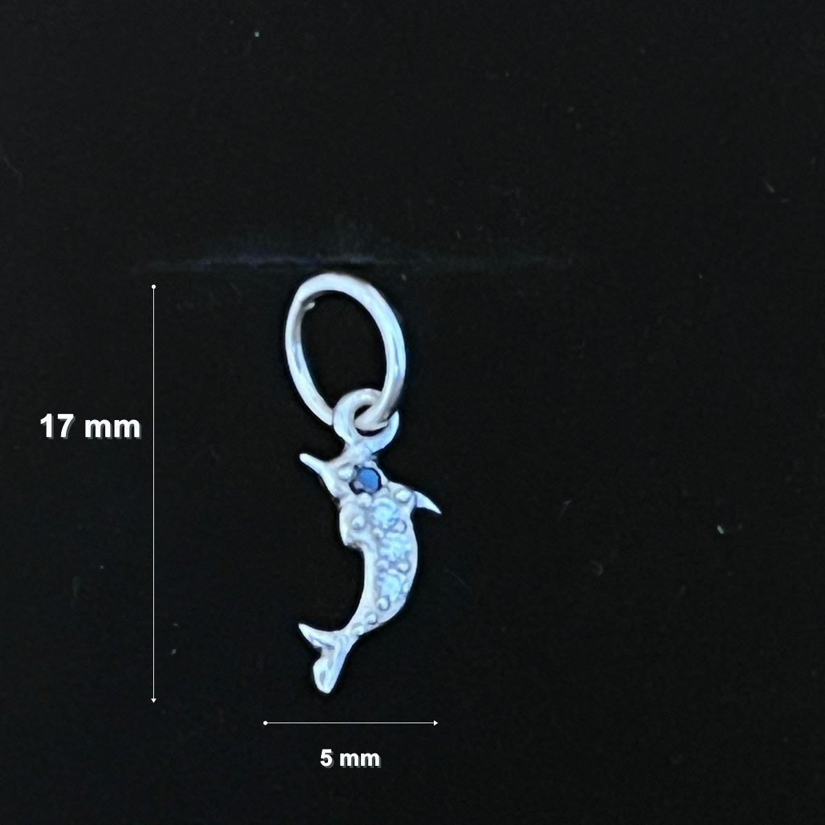 Pandantiv din Argint 925 Jolie Silver, Model Delfin cu Zirconii, 17 x 5 mm, 0.5 g-1