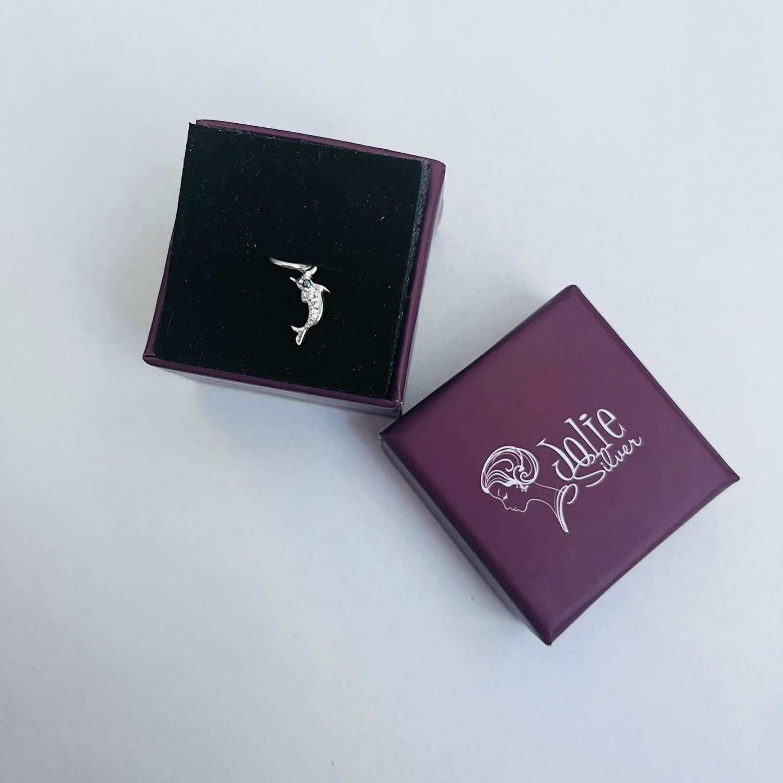 Pandantiv din Argint 925 Jolie Silver, Model Delfin cu Zirconii, 17 x 5 mm, 0.5 g-5
