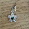 Pandantiv din Argint 925, Jolie Silver, Model Floare Cu Pietre, 0.9 g, 1 x 1 cm, Verde Smarald-0