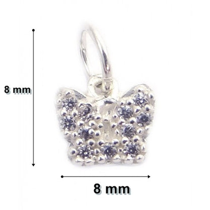 Pandantiv din Argint 925 Jolie Silver, Model Fluturas cu Zirconii, 8 x 8 mm, 0.5 g-2