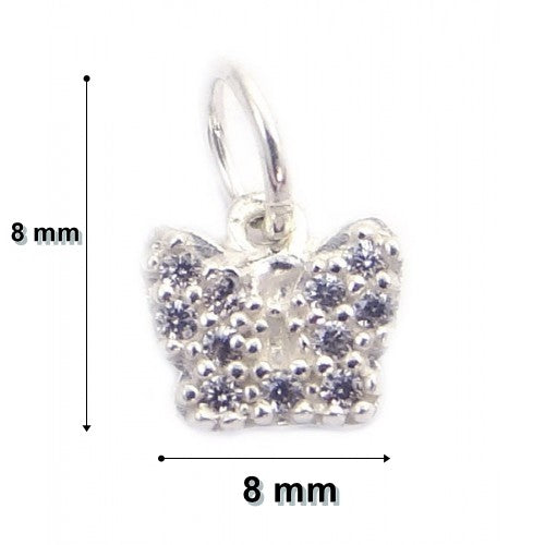 Pandantiv din Argint 925 Jolie Silver, Model Fluturas cu Zirconii, 8 x 8 mm, 0.5 g-2