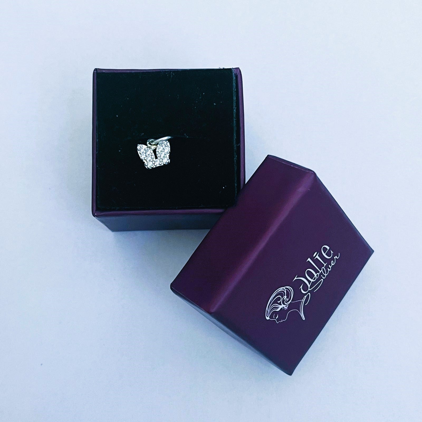 Pandantiv din Argint 925 Jolie Silver, Model Fluturas cu Zirconii, 8 x 8 mm, 0.5 g-3
