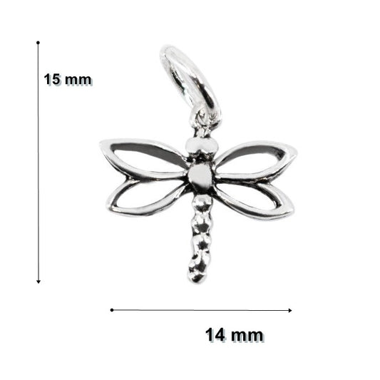 Pandantiv din Argint 925 Jolie Silver, Model Libelula, Fara Inchidere, Fara Pietre, 15 x 14 mm, 0.6 g-1