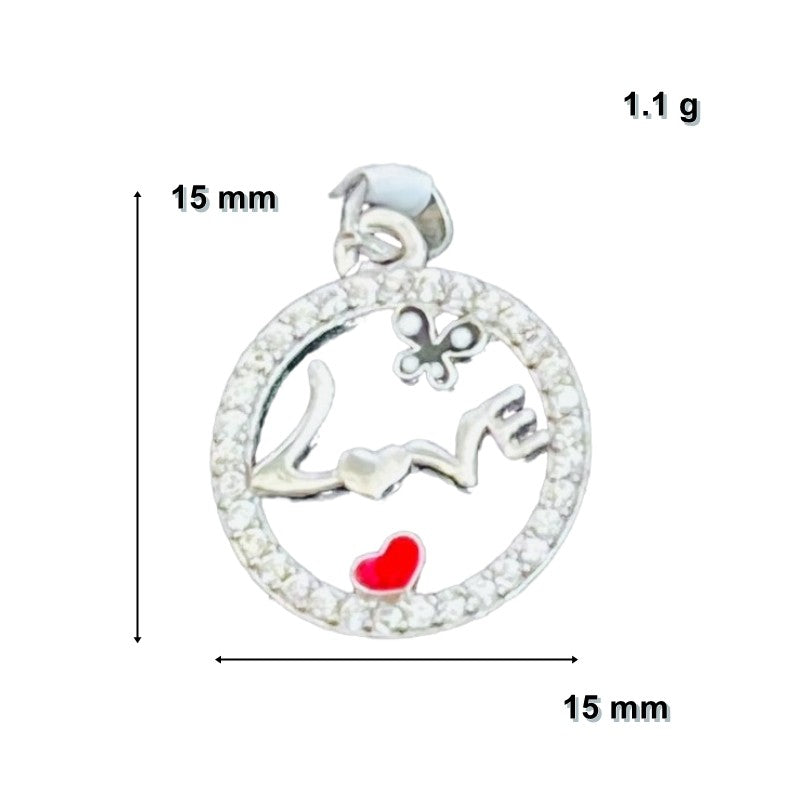 Pandantiv din Argint 925 Jolie Silver, Model Love cu Inima si Fluture, 15 x 15 mm, 1.1 g-3