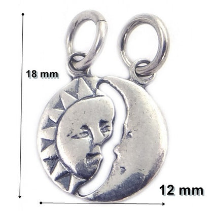 Pandantiv din Argint 925 Jolie Silver, Model Soare si Luna, 18 x 12 mm, 1.2 g-4