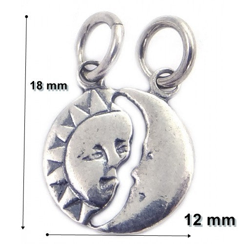Pandantiv din Argint 925 Jolie Silver, Model Soare si Luna, 18 x 12 mm, 1.2 g-4