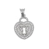 Pandantiv Inima cu pietre, Argint 925, 2.2 cm x 1.3 cm-0