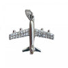Pandantiv, Jolie Silver, Argint 925, Model Avion Cu Zirconii, 1.7 G, 2x2 Cm-0