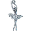 Pandantiv, Jolie Silver, Argint 925, Model Balerina cu Zirconii, 27 x 10 mm, 1.1 g-0