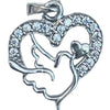 Pandantiv, Jolie Silver, Argint 925, Model Inima cu Porumbel, 20 x 15 mm, 1.5 g-0