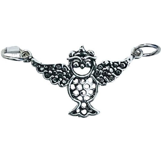 Pandantiv, Jolie Silver, Argint 925, Model Bufnita Patinata, 30 x 15 mm, 2.4 g-0