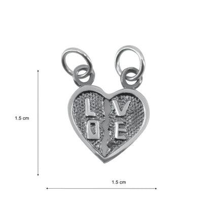 Pandantiv, Jolie Silver, Argint 925, Model Doua Jumatati Love, 1.1 g, 1.5 x 1.5 cm-5