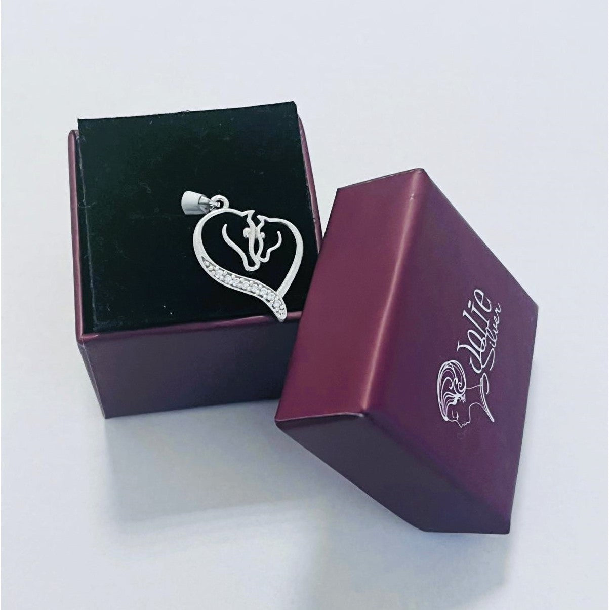 Pandantiv, Jolie Silver, Argint 925, Model Horses in Love, 16 x 20 mm, 1.6 g-3