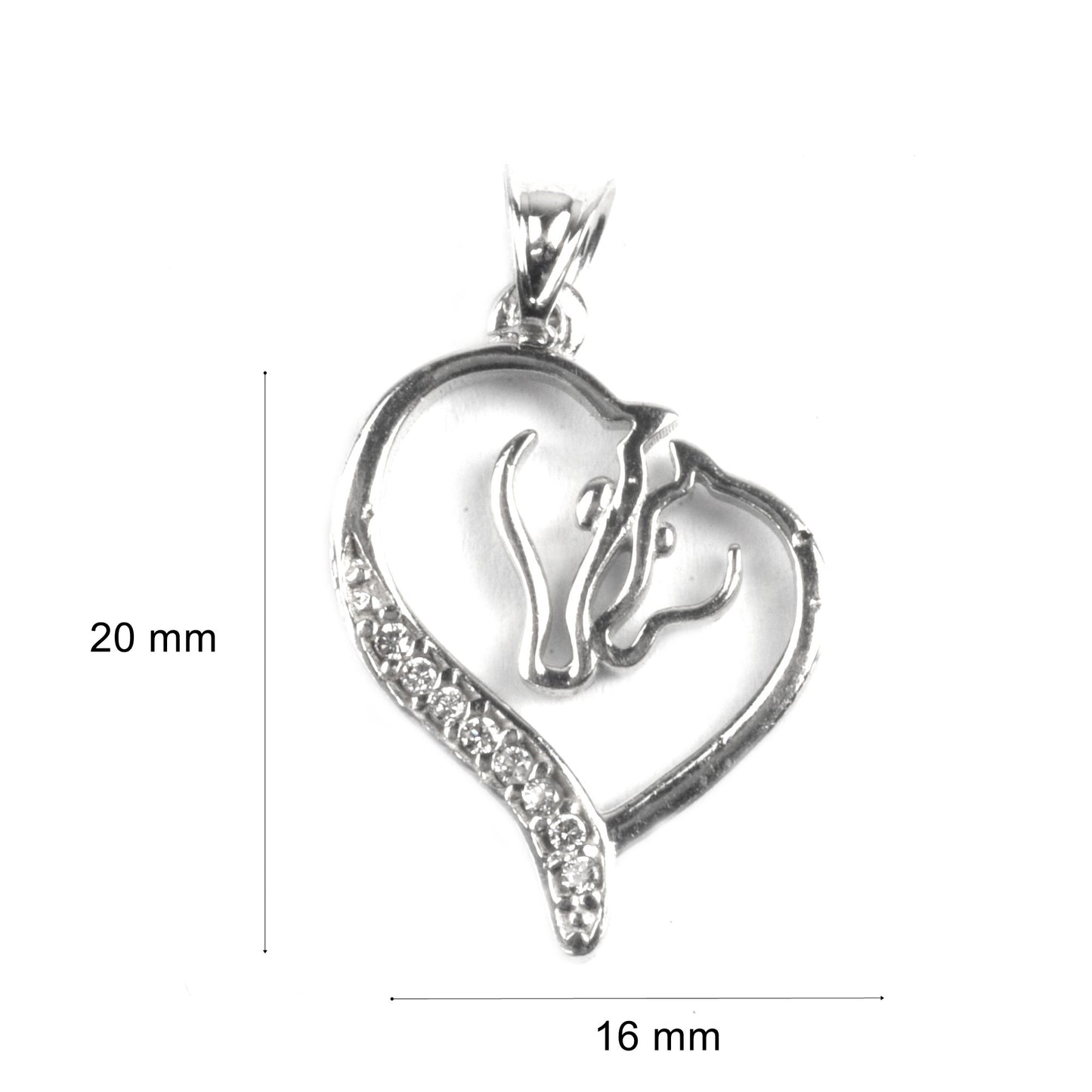 Pandantiv, Jolie Silver, Argint 925, Model Horses in Love, 16 x 20 mm, 1.6 g-5