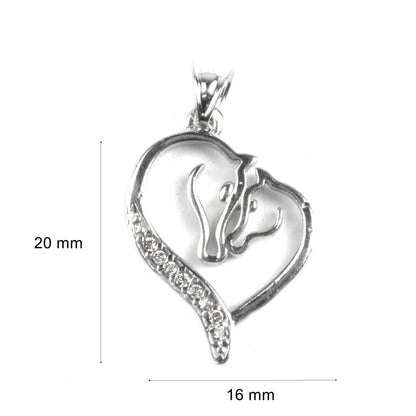 Pandantiv, Jolie Silver, Argint 925, Model Horses in Love, 16 x 20 mm, 1.6 g-5